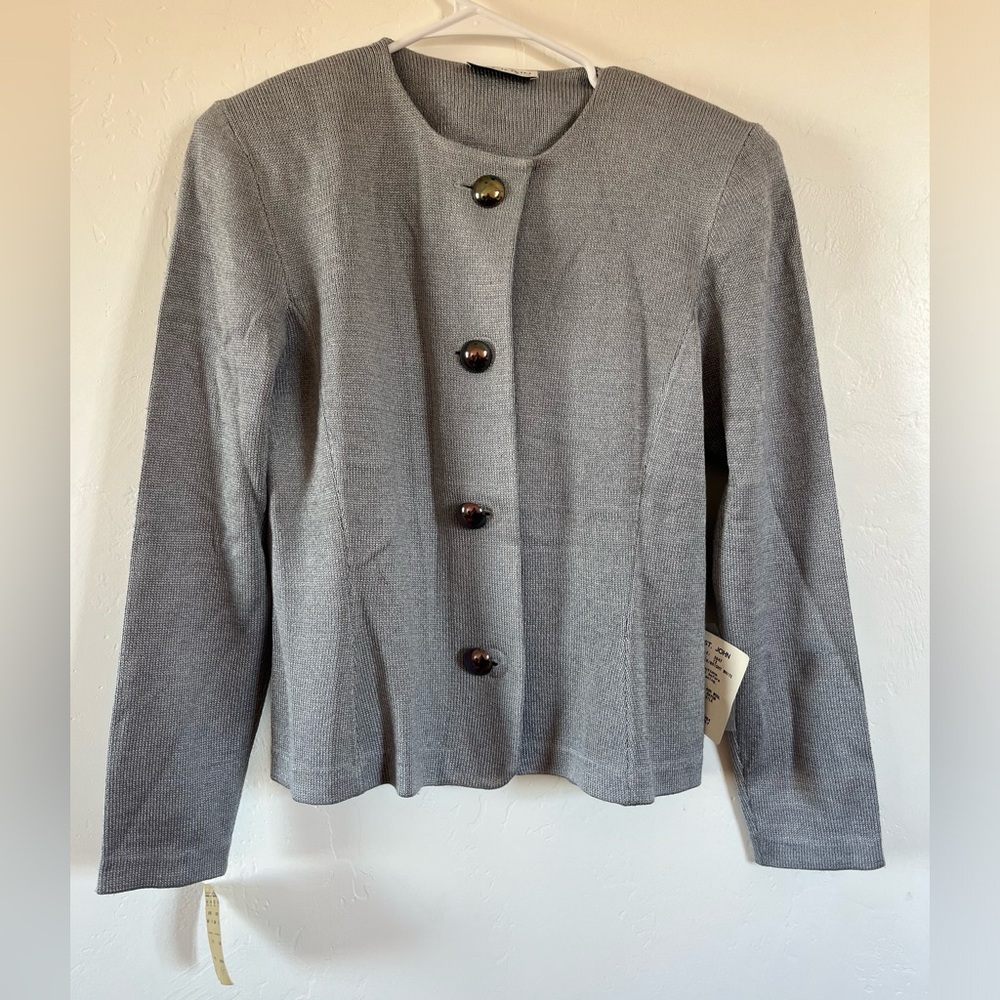 Gray Women's Button-Front Jacket